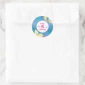 Sticker Rond Petite fille Sirène 4e anniversaire (Sac)