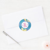 Sticker Rond Petite fille Sirène 4e anniversaire (Enveloppe)