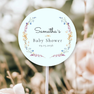 Sticker Rond Petite Fleur Sauvage Boho Rêve - Baby Shower