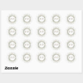 Sticker Rond Petite Fleur sauvage Mariage Monogramme (Feuille)