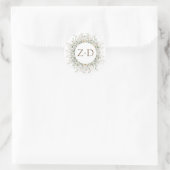 Sticker Rond Petite Fleur sauvage Mariage Monogramme (Sac)
