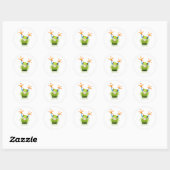 Sticker Rond Petite grenouille dans l'herbe (Feuille)