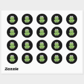 Sticker Rond petite grenouille mignonne (Feuille)