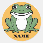 Sticker Rond Petite grenouille mignonne et drôle à l'école (Devant)