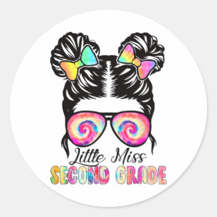 Sticker Rond Petite Mademoiselle Fille de Deuxième Année Chemis