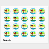 Sticker Rond petite maison caravane gypsy (Feuille)