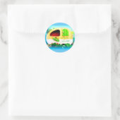 Sticker Rond petite maison caravane gypsy (Sac)