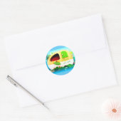 Sticker Rond petite maison caravane gypsy (Enveloppe)