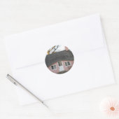 Sticker Rond Petite maison rose (Enveloppe)