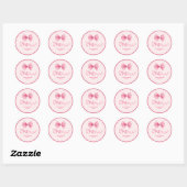 Sticker Rond Petite miss fleurie Pink Bow Onederful 1er anniver (Feuille)