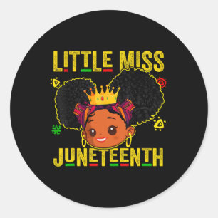 Sticker Rond Petite Miss Junetdix fille fille fille bébé Noir H