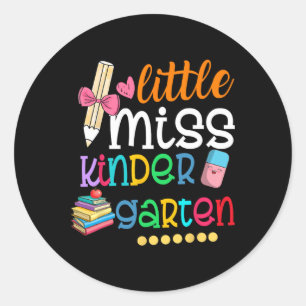 Sticker Rond Petite Miss Maternelle Pour Enfants Filles Ck À L'