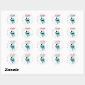 Sticker Rond Petite Monster de mignons monstres (Feuille)