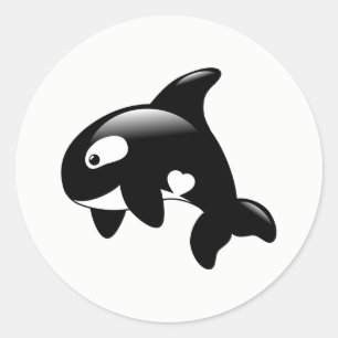 Sticker Rond Petite orque mignonne