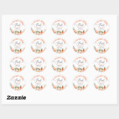 Sticker Rond Petite pêche est sur le chemin baby shower (Feuille)