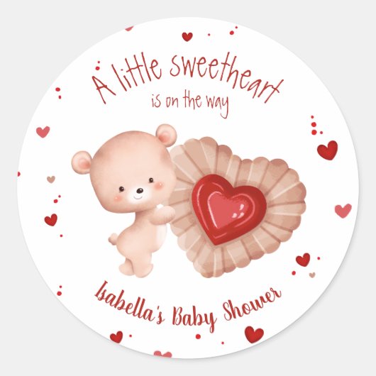 Sticker Rond Petite petite amoureuse Valentines Baby shower de (Devant)