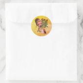 Sticker Rond Petite Petite Fille Et Marionnettes (Sac)