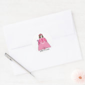 Sticker Rond Petite princesse en robe rose (Enveloppe)