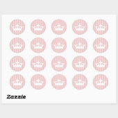 Sticker Rond Petite princesse rose Crown Striped Baby (Feuille)