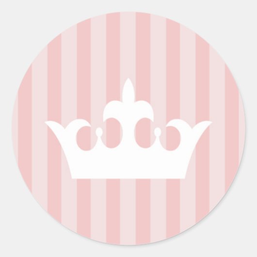 Sticker Rond Petite princesse rose Crown Striped Baby (Devant)