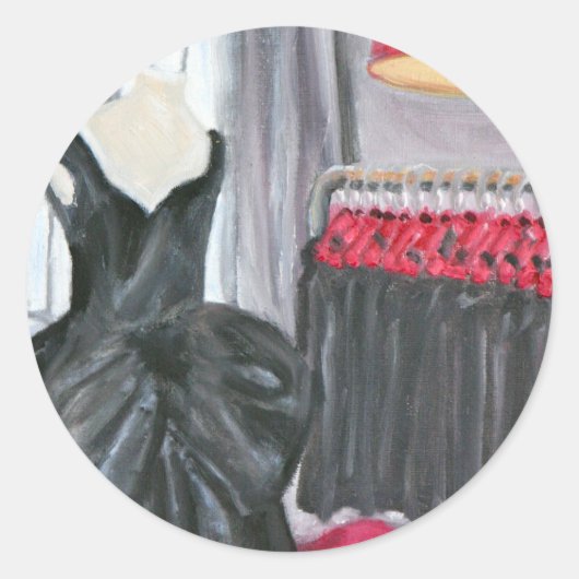 Sticker Rond "Petite robe noire" (Devant)