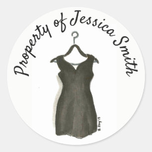 Sticker Rond Petite robe noire propriété de style personnalisé