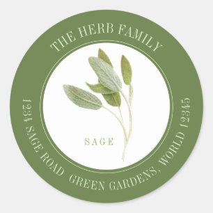 Sticker Rond PETITE SAGE FRAIS Sceau d'enveloppe ronde - Vert