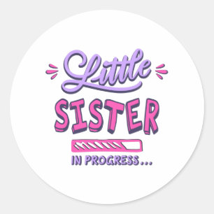 Sticker Rond Petite soeur en cours