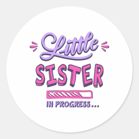 Sticker Rond Petite soeur en cours (Devant)
