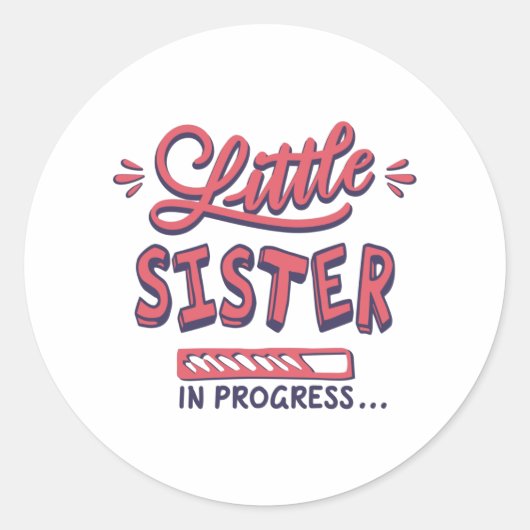 Sticker Rond Petite soeur en cours (Devant)