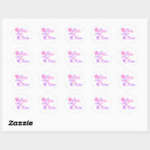 Sticker Rond Petite soeur rose et lavande (Feuille)