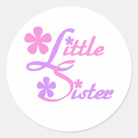 Sticker Rond Petite soeur rose et lavande (Devant)