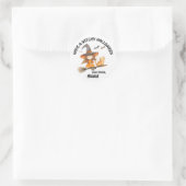 Sticker Rond Petite Sorcière Halloween Sorcière (Sac)