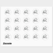 Sticker Rond Petite Souris Crayon (Feuille)