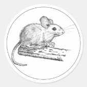 Sticker Rond Petite Souris Crayon (Devant)