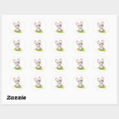 Sticker Rond Petite souris grise (Feuille)