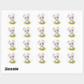 Sticker Rond Petite souris grise (Feuille)
