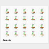 Sticker Rond Petite sticleur de laine (Feuille)
