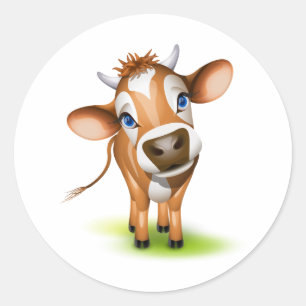 Sticker Rond Petite vache à maillot