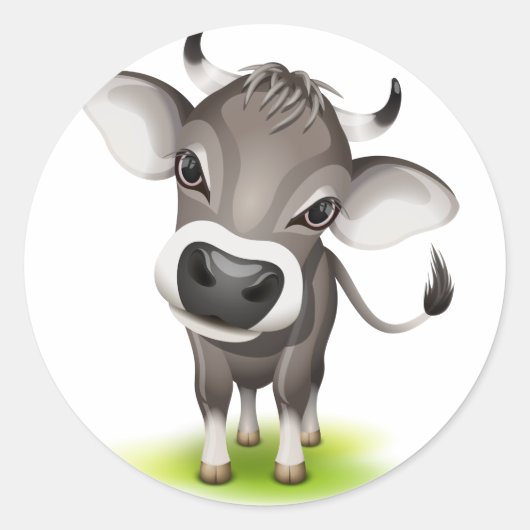 Sticker Rond Petite vache suisse (Devant)