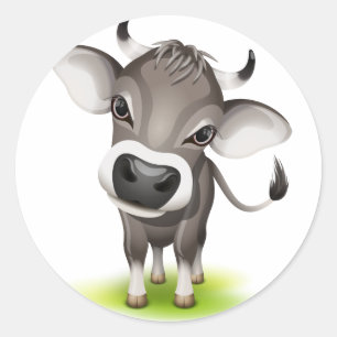 Sticker Rond Petite vache suisse