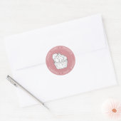 Sticker Rond Petites entreprises coutume cupcakes blush moderne (Enveloppe)
