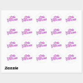 Sticker Rond Petites filles vignette graphique texte (Feuille)