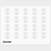 Sticker Rond Petites fleurs d'aquarelle violette (Feuille)