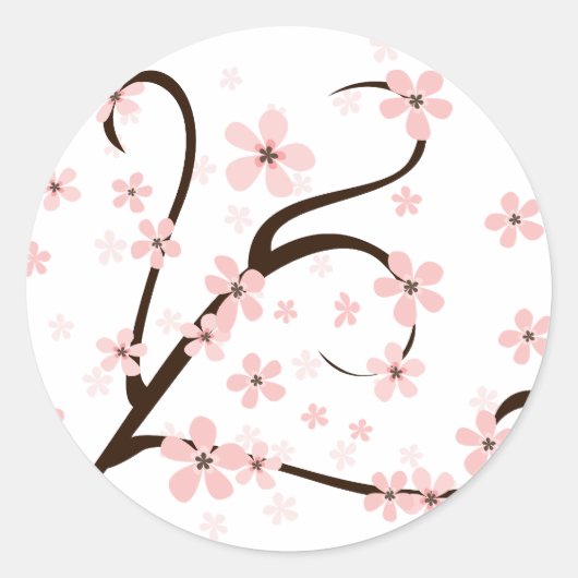 Sticker Rond Petites fleurs roses (Devant)