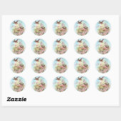 Sticker Rond Petites oiseaux (Feuille)