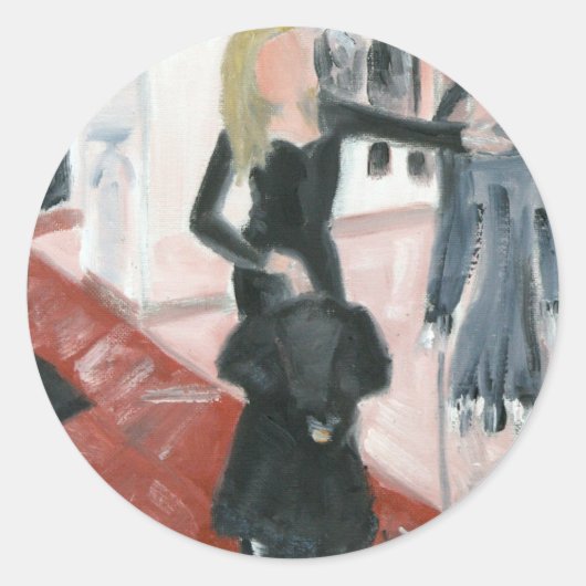 Sticker Rond "Petites robes noires" (Devant)