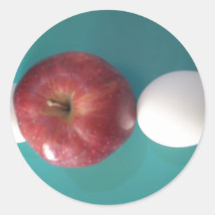 Sticker Rond Petits-déjeuners copains : Deux oeufs $an Apple St
