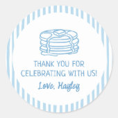 Sticker Rond Petits déjeuners crêpes et pyjamas Merci (Devant)