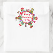 Sticker Rond Petits elfes Whimsical Festive (Sac)